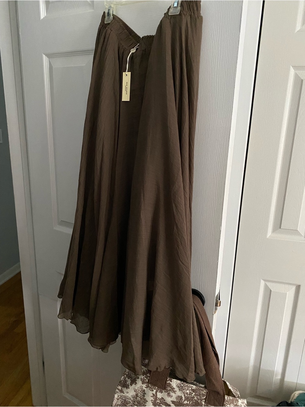 Max Studio Brown Flowy Maxi Skirt